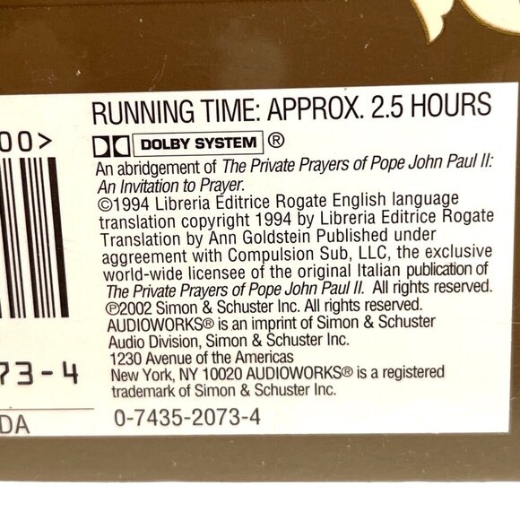 The Private Prayers Of Pope John Paul II Audiobook CD - Picture 3 of 4